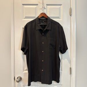 Tommy Bahama 100% Silk Men's Black Button Down
